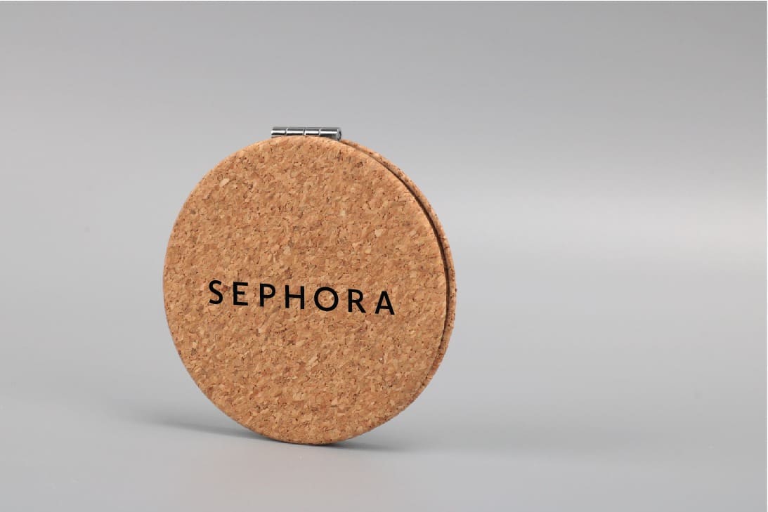 CROSA - eco-neutral Cork Pocket Mirror — view 3 — MaxPrint Dubai