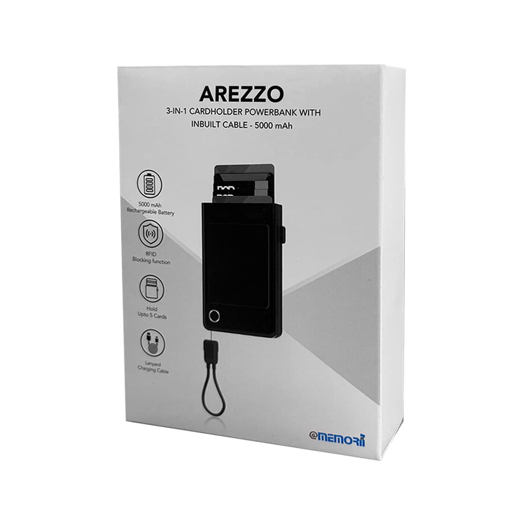 AREZZO - @memorii 5000mAh 3-in-1 Card Holder Powerbank — view 14 — MaxPrint Dubai