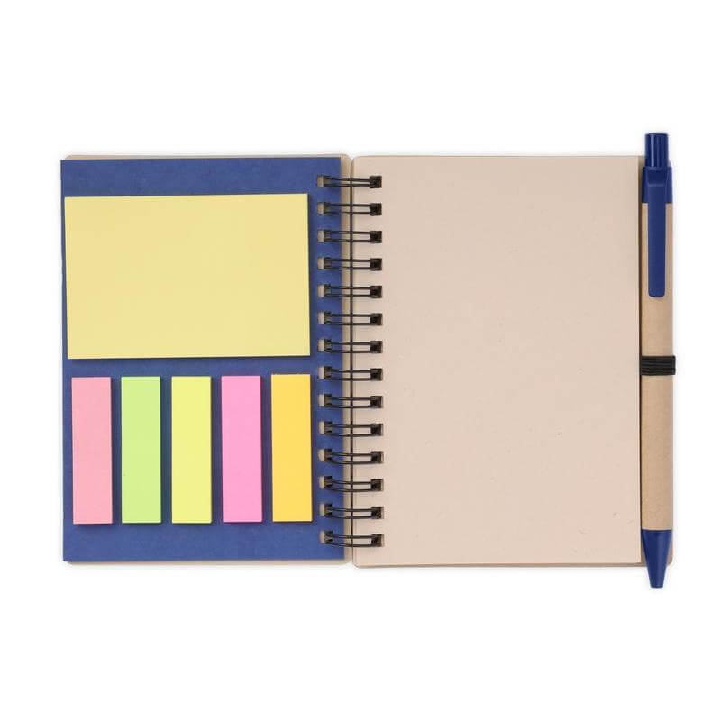 HASSA - eco-neutral A6 Notepad & Pen Set with Sticky Note - Navy Blue — view 4 — MaxPrint Dubai