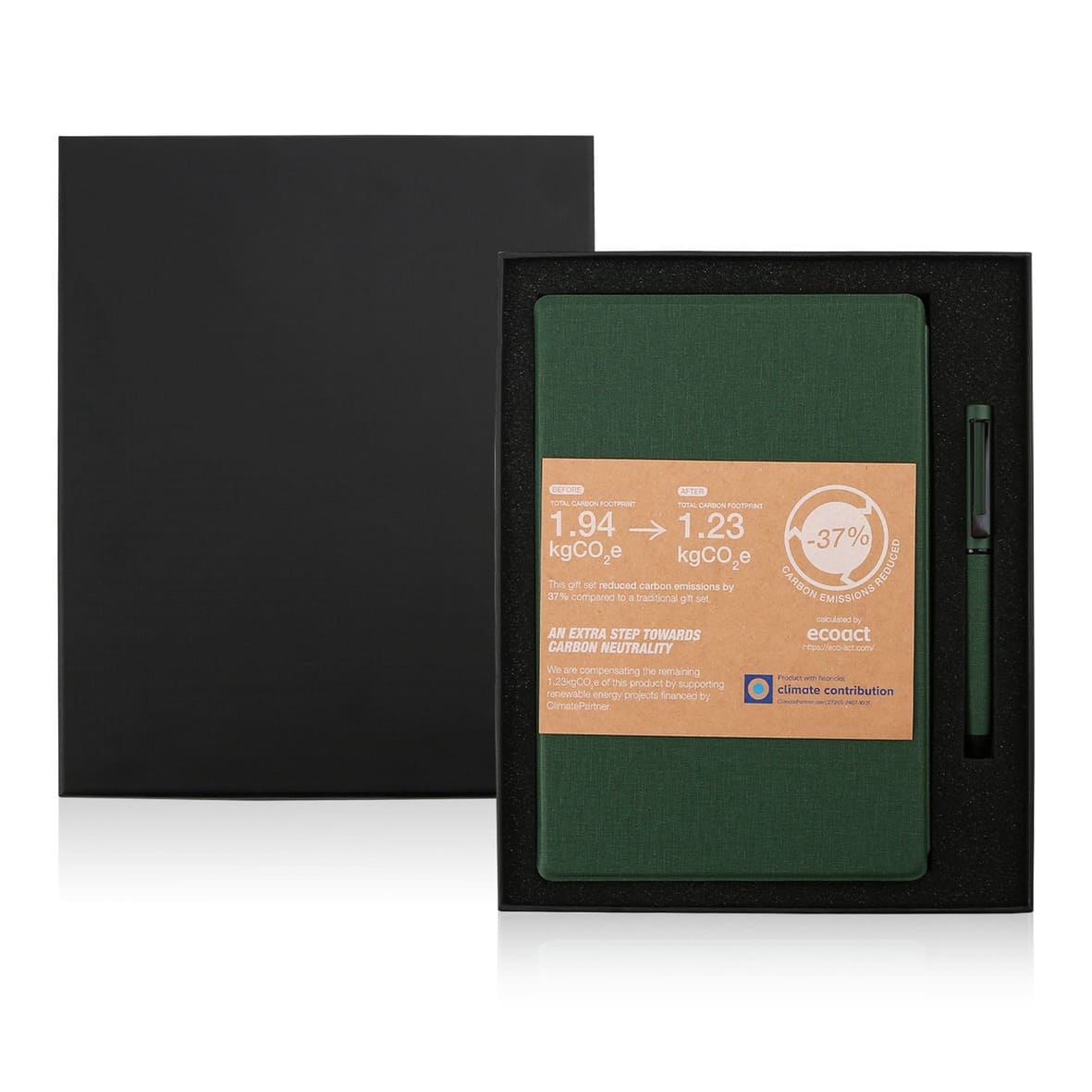 VARDIM - CHANGE ZERO Sustainable Gift Set with Refillable Notebook & Pen - Green — view 5 — MaxPrint Dubai