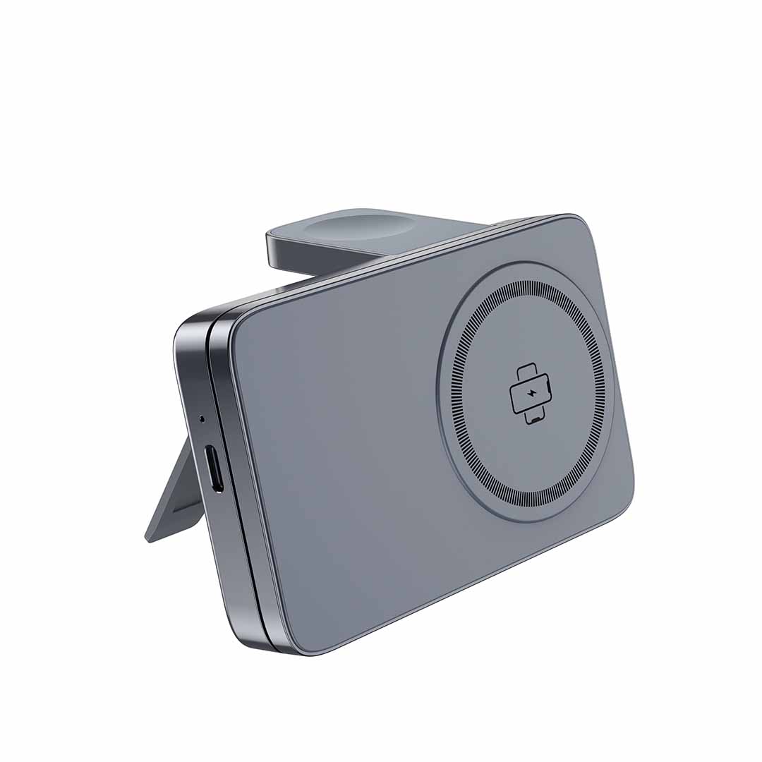 Argene — @memorii Magfold 3 in 1 Wireless Charger Stand - Metallic Grey
