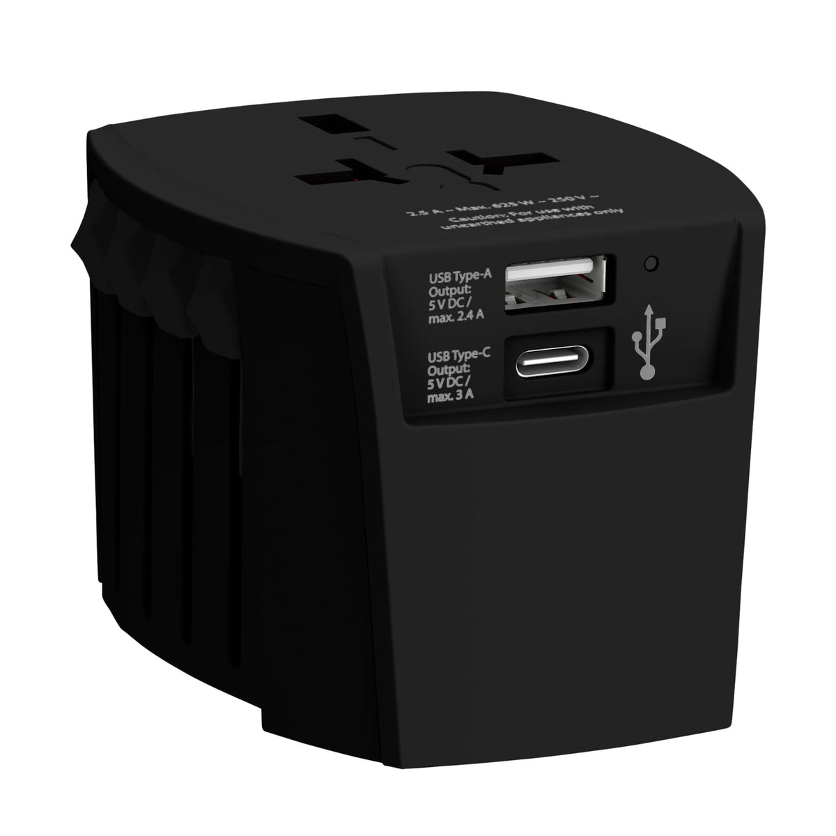 SKROSS World Travel Adapter MUV USB (AC) - USB & Type C ports - Black — view 3 — MaxPrint Dubai