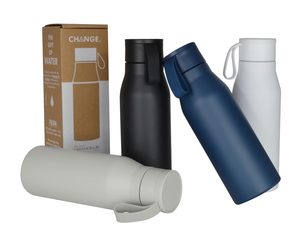 R-NEBRA - CHANGE Collection Recycled Stainless Steel Vacuum Bottle - Black — view 7 — MaxPrint Dubai