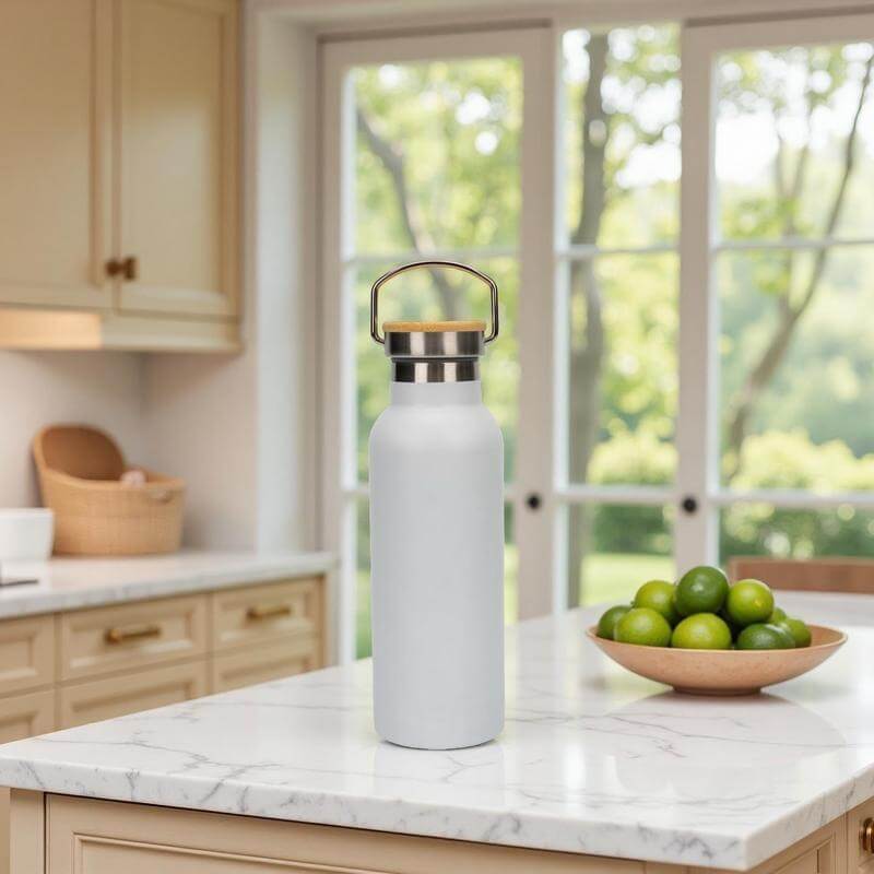ALMERIA - Giftology Double Wall Stainless Steel Bottle 500ml - White — view 3 — MaxPrint Dubai