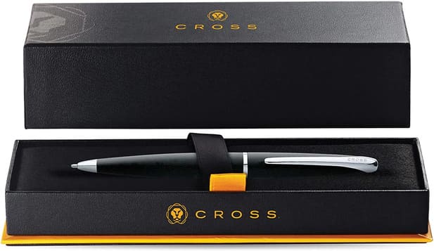 Cross ATX® Basalt Black with Polished Chrome Appointments Ballpoint Pen (Blue Ink)