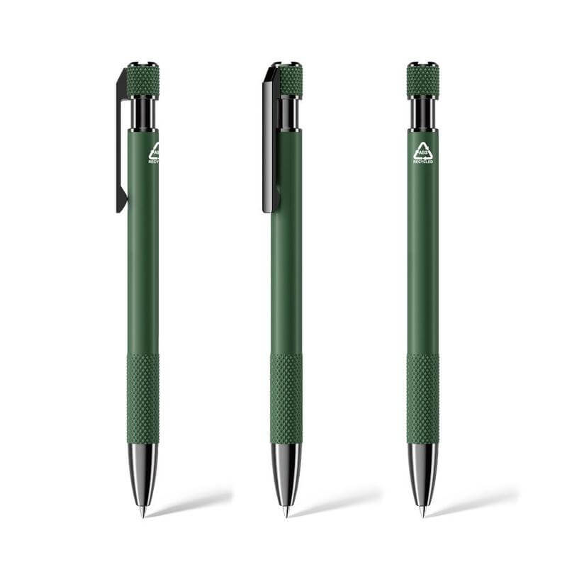 PILA - Recycled Aluminium Ballpoint Pen - Green — view 6 — MaxPrint Dubai