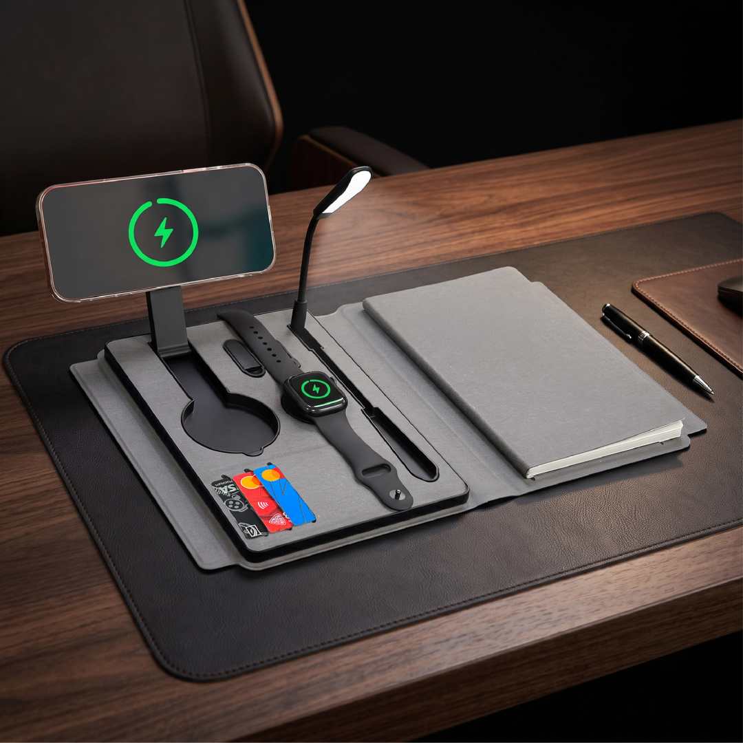 Solais — Santhome Recycled 10000 mAh Power Bank with 15W Magsafe Smart A5 Organizer - Grey