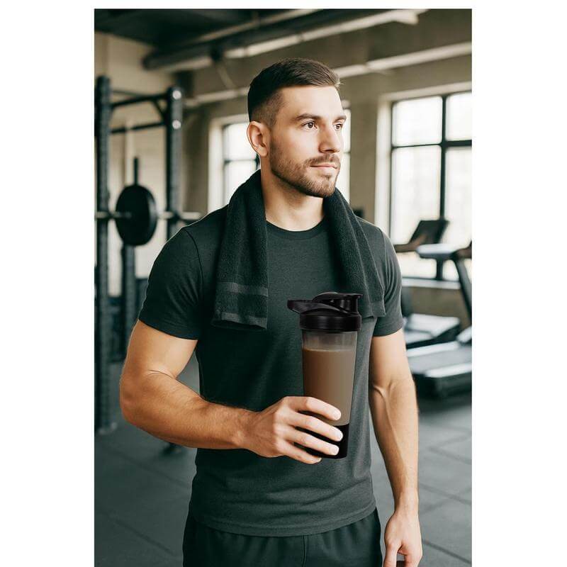 FINIQ - Giftology Protein Shaker Water Bottle with Cup - Black — view 5 — MaxPrint Dubai