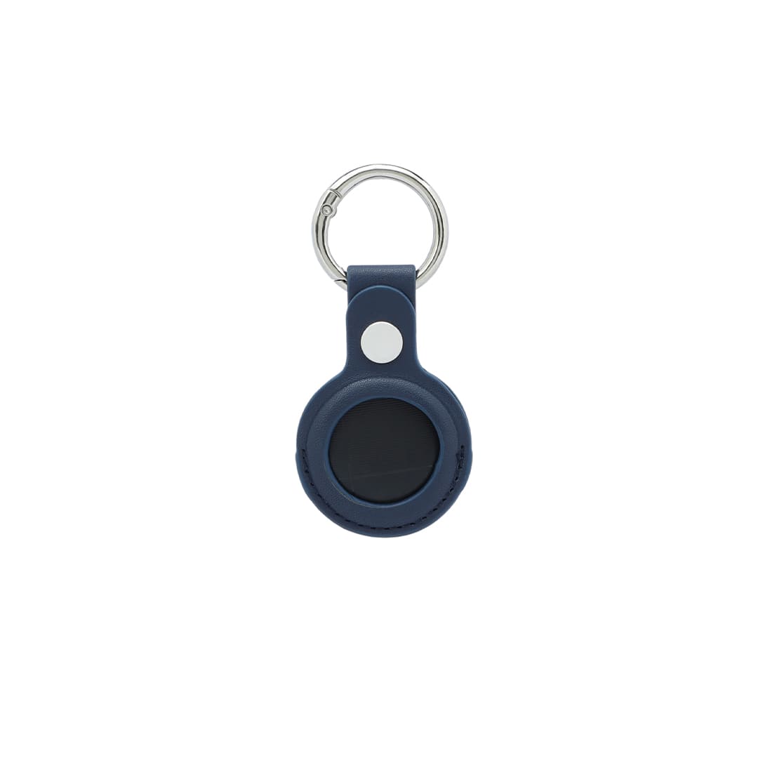 LEEVI - Santhome® PU Keychain with Santhome Tag pocket - Navy Blue — view 3 — MaxPrint Dubai