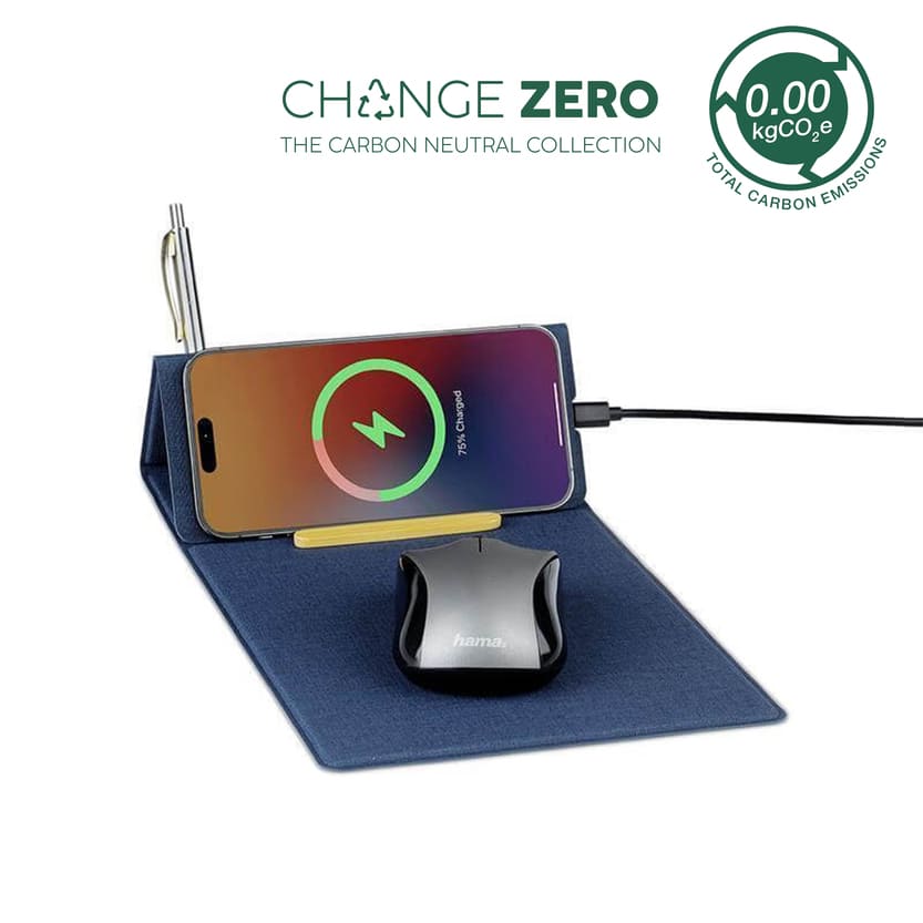 BLACE   CHANGE ZERO Recycled PU 15W Wireless Mousepad & Desk Organizer