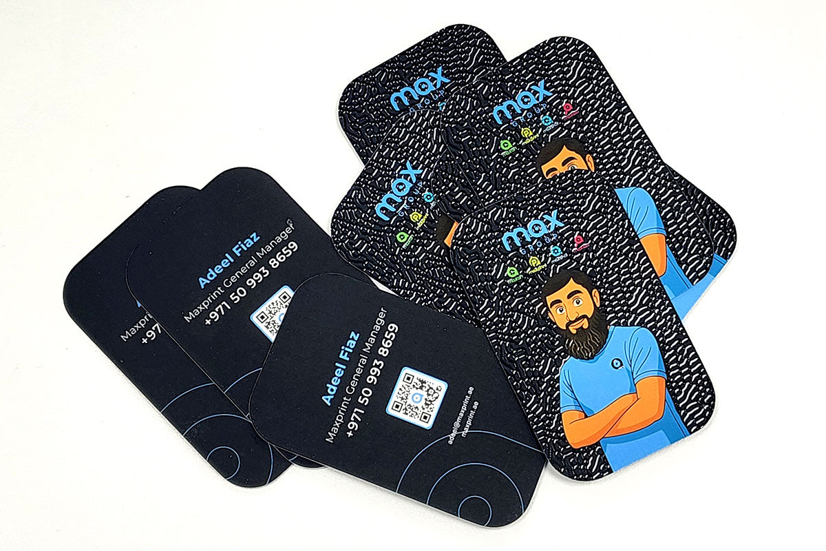 100 Thick Business Cards, Rounded Corner Spot UV Velvet Lamination 700 gsm