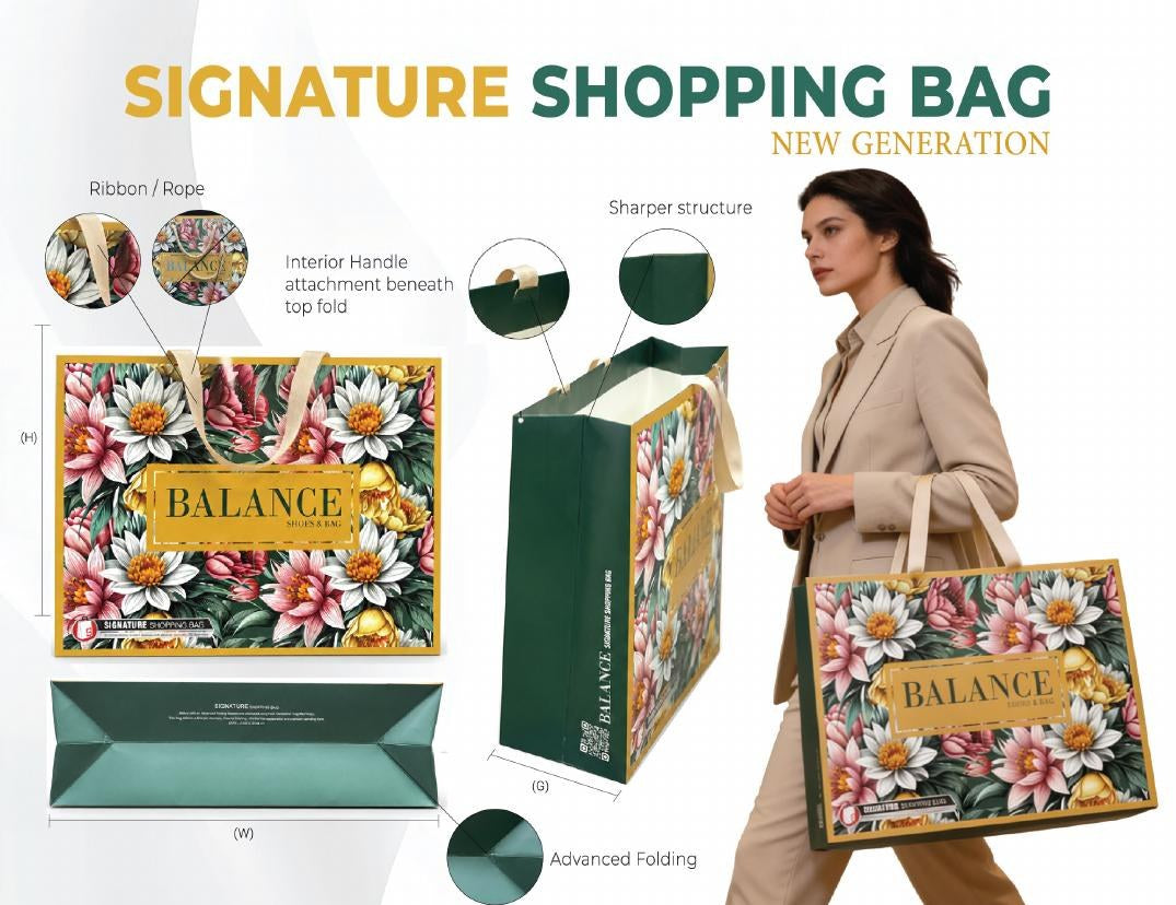 Signature luxury shopping bag XXL 50x38x15 cm printed Dubai