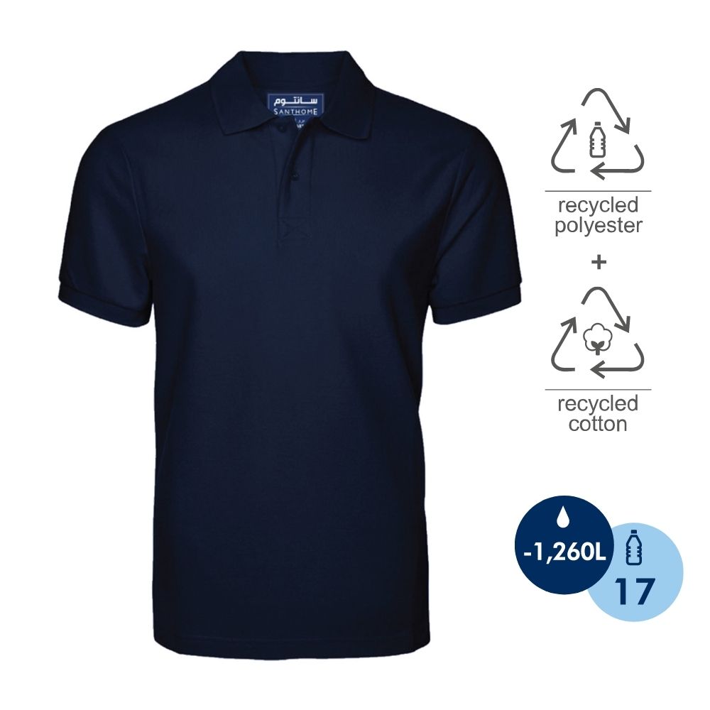 Santhome PRO EARTH (Mens) - The Fully Recycled Polo Shirt - White, Black, Navy