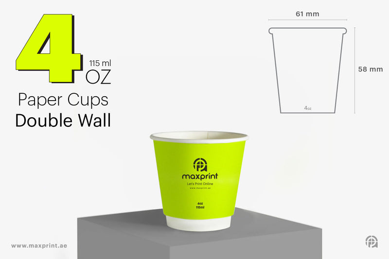 1000 Paper Cups Double Wall 4 oz