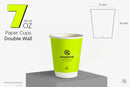 1000 Paper Cups Double Wall 7 oz