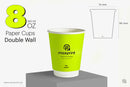 1000 Paper Cups Double Wall 8 oz