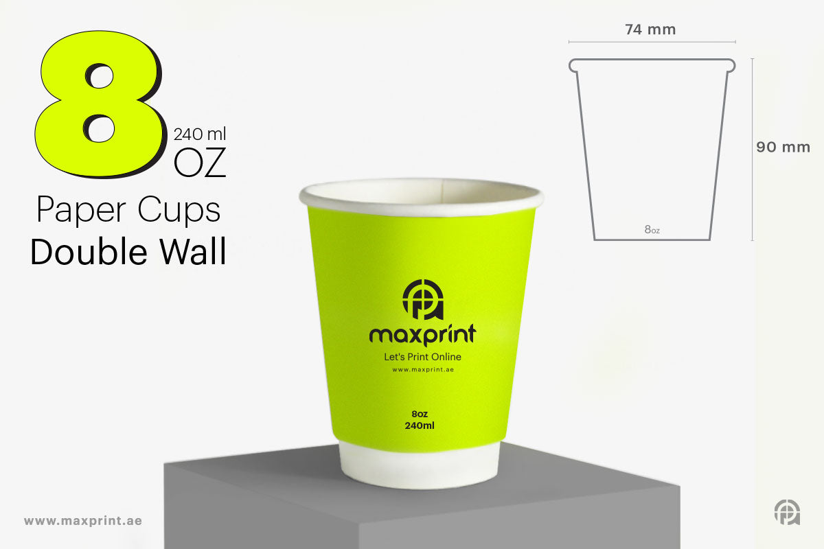 2000 Paper Cups Double Wall 8 oz