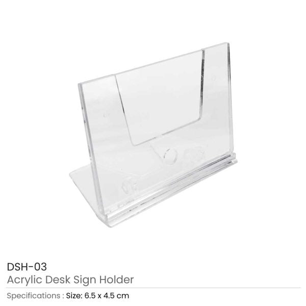 50 Acrylic Desk Sign Holders | Size: Small