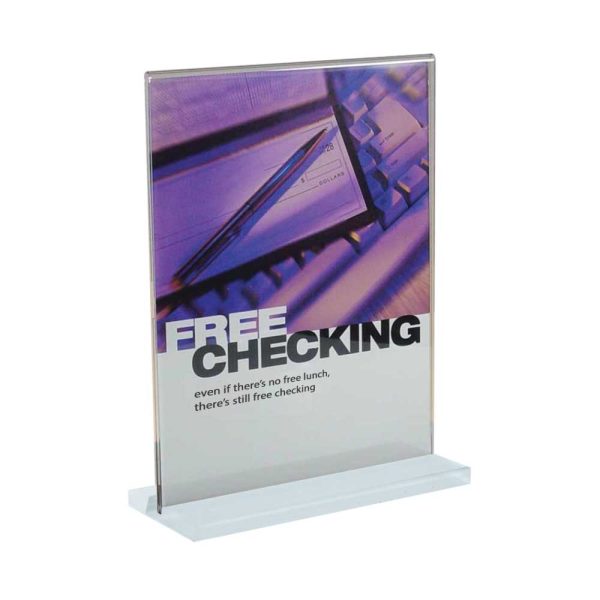 50 Acrylic Desk Sign Holders in Transparent | Size: Medium