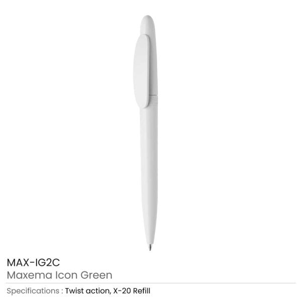 50 Antibacterial Pens Maxema Icon Green