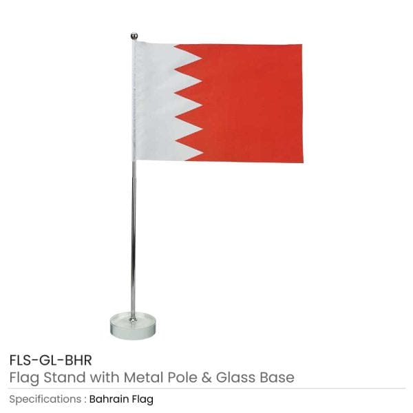 40 Flag with Metal Pole and Glass Base