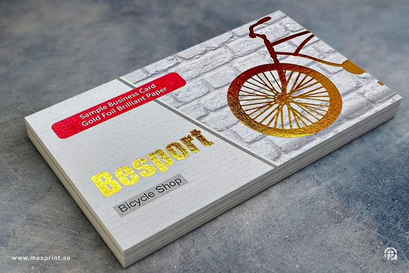 1000 Business Cards, Brilliant Paper, Gold Foil
