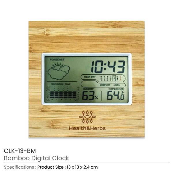 50 Bamboo Digital Clocks