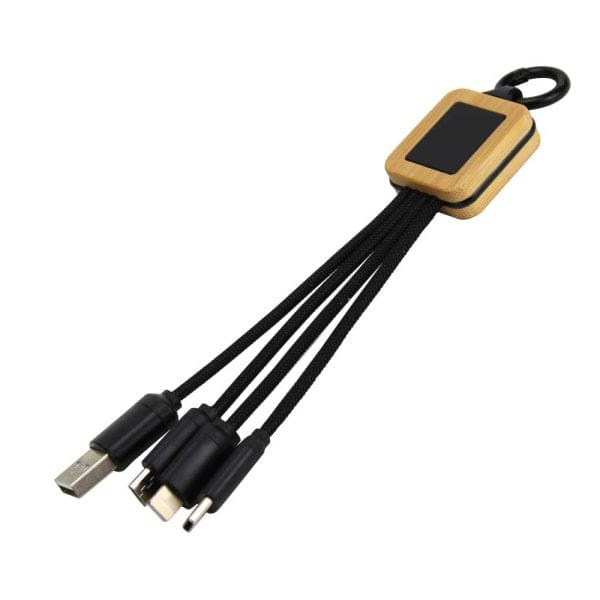 50 Bamboo Light Up Logo Multi-Charging Cables