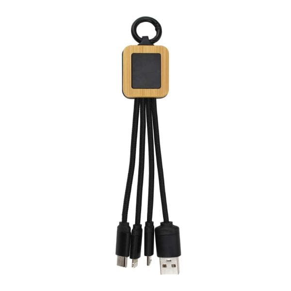 50 Bamboo Light Up Logo Multi-Charging Cables
