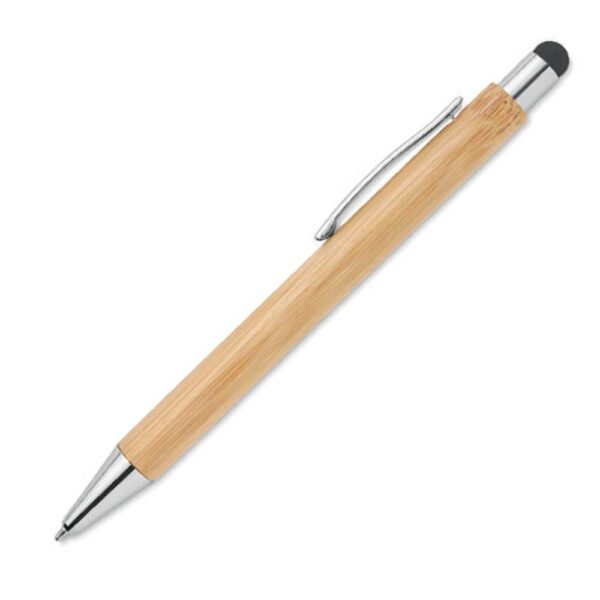50 Bamboo Pens with Stylus & Blue Color Ink