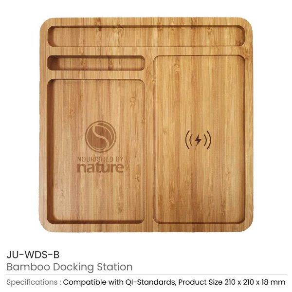 50 Bamboo Wireless Charger Docking Station
