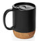 36 Black Ceramic Mugs with Lid and Cork Base