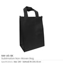 200 A5 Black Non Woven Shopping Bags
