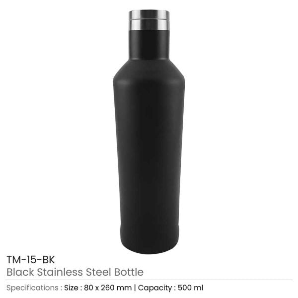50 Black Stainless Steel Bottles