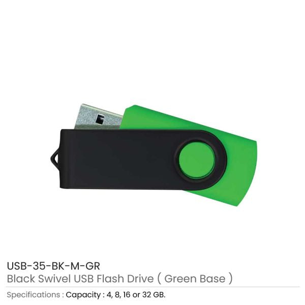 50 Black Swivel USB Flash Drives 4GB