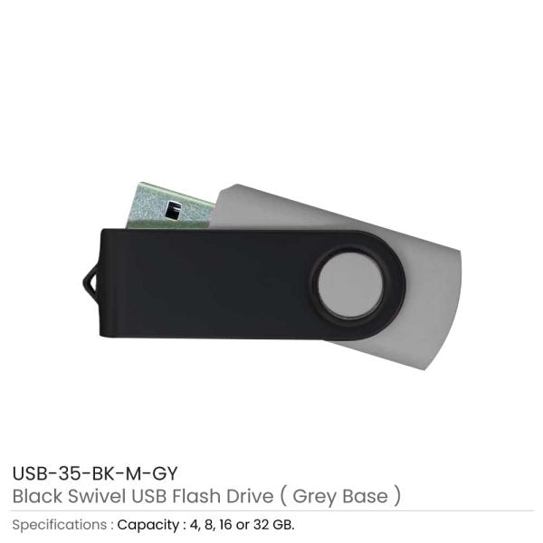 50 Black Swivel USB Flash Drives 4GB