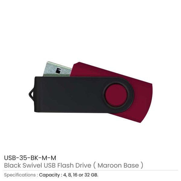 50 Black Swivel USB Flash Drives 4GB