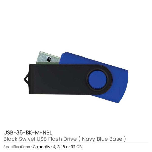 50 Black Swivel USB Flash Drives 4GB