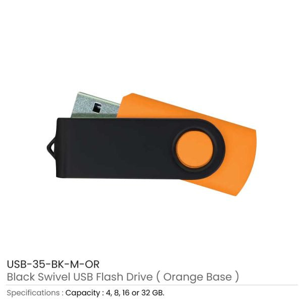 50 Black Swivel USB Flash Drives 4GB