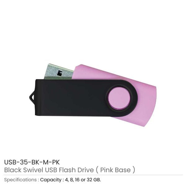 50 Black Swivel USB Flash Drives 4GB
