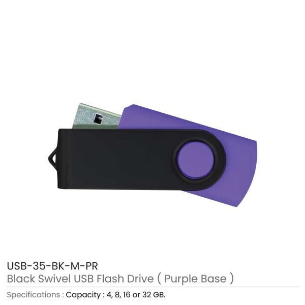 50 Black Swivel USB Flash Drives 4GB