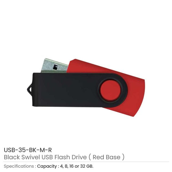 50 Black Swivel USB Flash Drives 4GB
