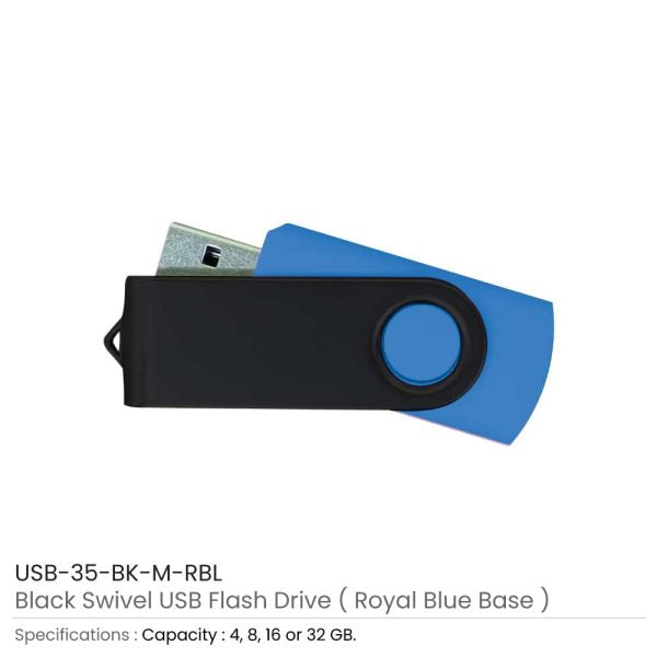 50 Black Swivel USB Flash Drives 4GB