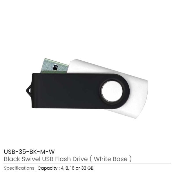50 Black Swivel USB Flash Drives 4GB