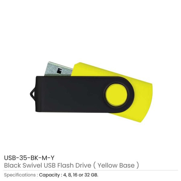 50 Black Swivel USB Flash Drives 4GB