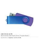 500 Blue Swivel USB Flash Drives