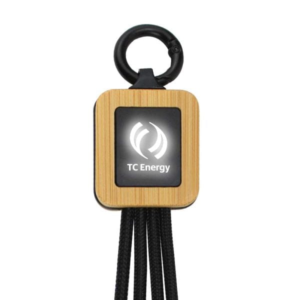 50 Bamboo Light Up Logo Multi-Charging Cables