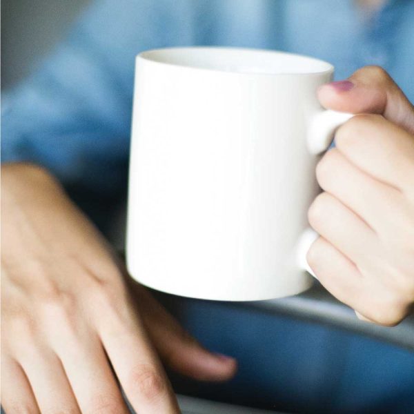 50 White Ceramic Mugs