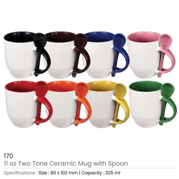 50 Ceramic Mugs with Spoon