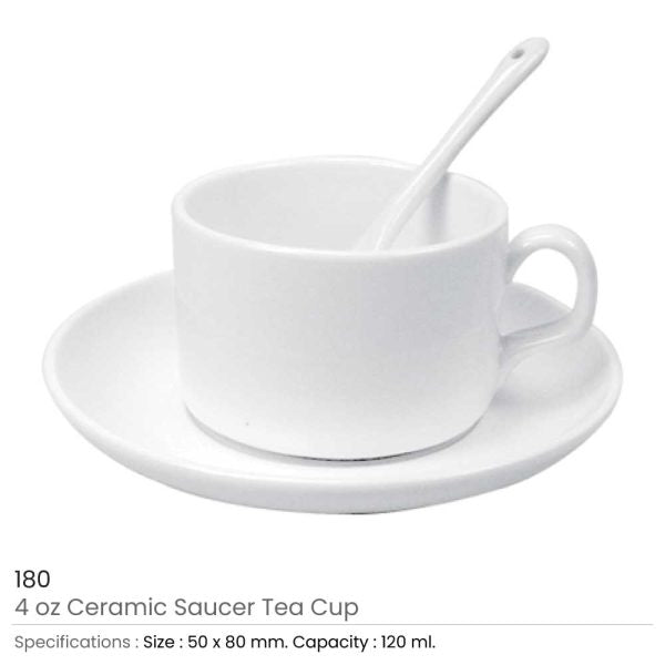 36 Ceramic Saucer Teacups with Spoon